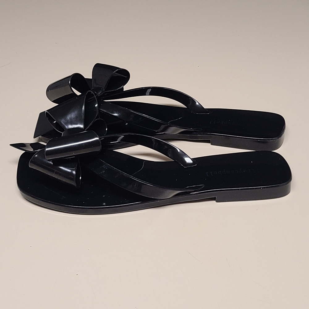 Jeffrey Campbell Sugary Big Bow jelly flip flop thong sandals size 8 - Picture 4 of 11